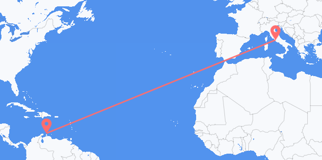 阿鲁巴岛 前往意大利