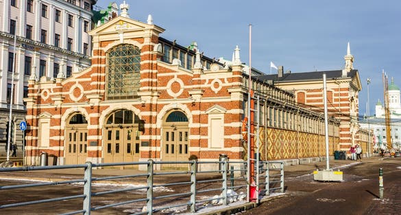 Photo of the Vanha kauppahalli (Old Market Hall), first indoor hall in Helsinki, Finland.