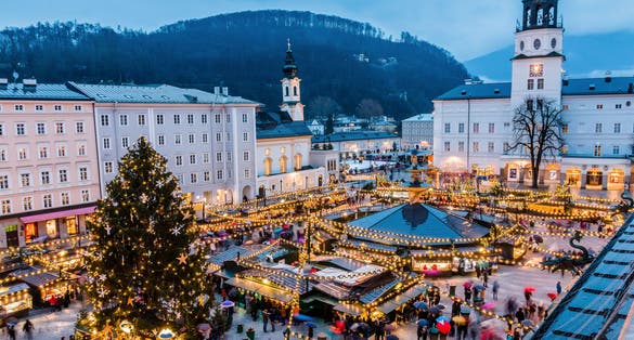 Photo of Christmas Market in the old town of Salzburg, Austria.