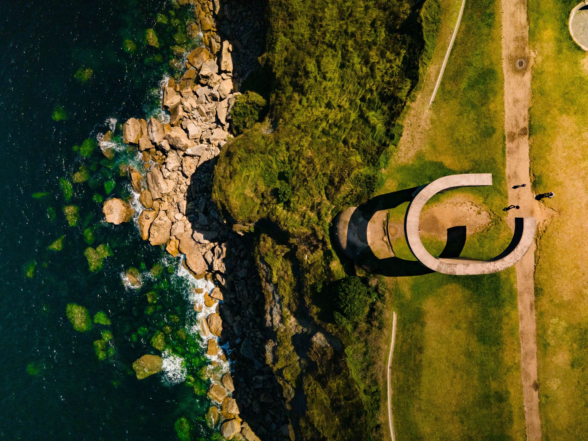 Photo of The Eulogy to the Horizon or Elogio del Horizonte monument is a one of the most known symbols of Gijon in Asturias, Spain.