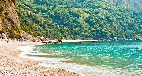 Photo of beautiful beach Jaz in Montenegro.