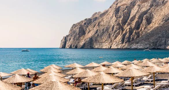 photo of  view of Kamari Beach Santorini,Kamari greece.