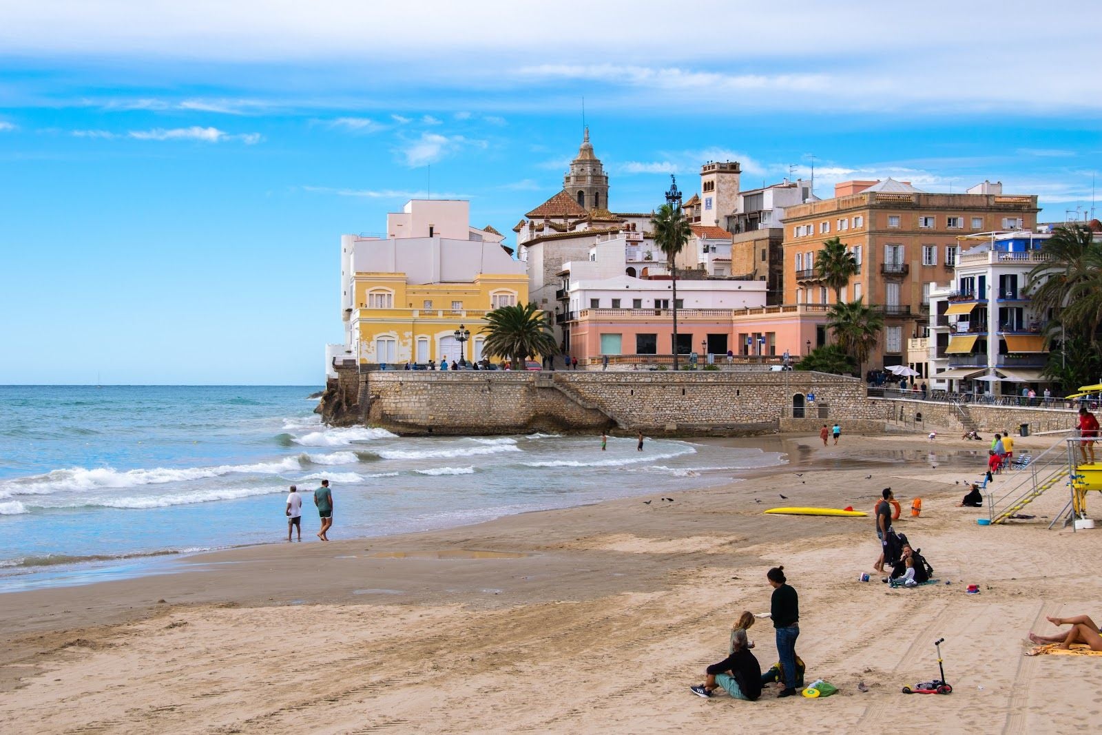 Sitges Beach, Sitges, Garraf, Barcelona, Catalonia, Spain