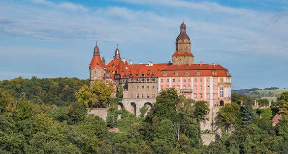 photo of Książ - historic castle in a castle complex, located in the Książ district of Wałbrzych in the Wałbrzych Foothills, Poland.