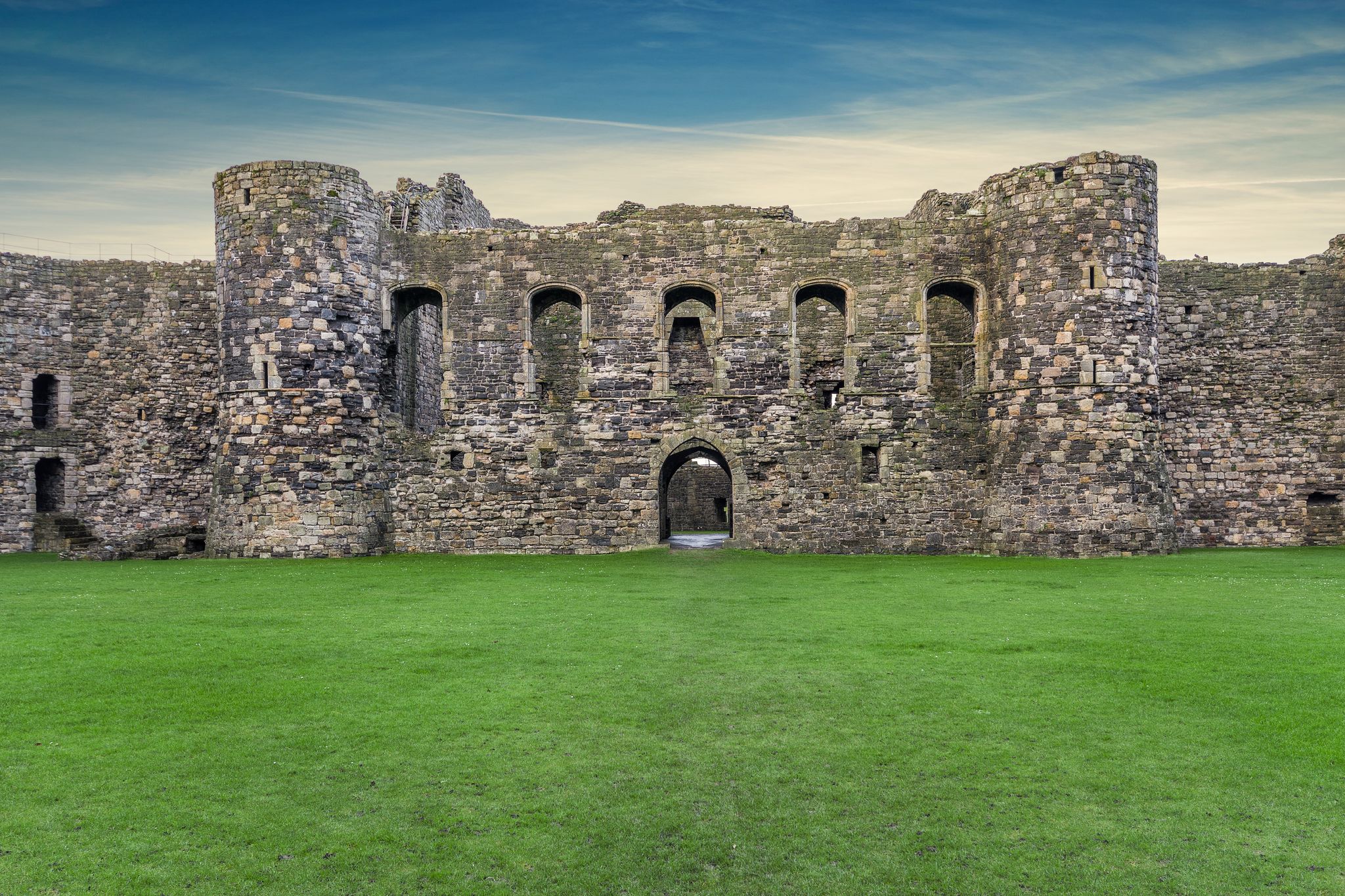 Photo of famous Beaumaris Castle in Anglesey, North Wales, United Kingdom.