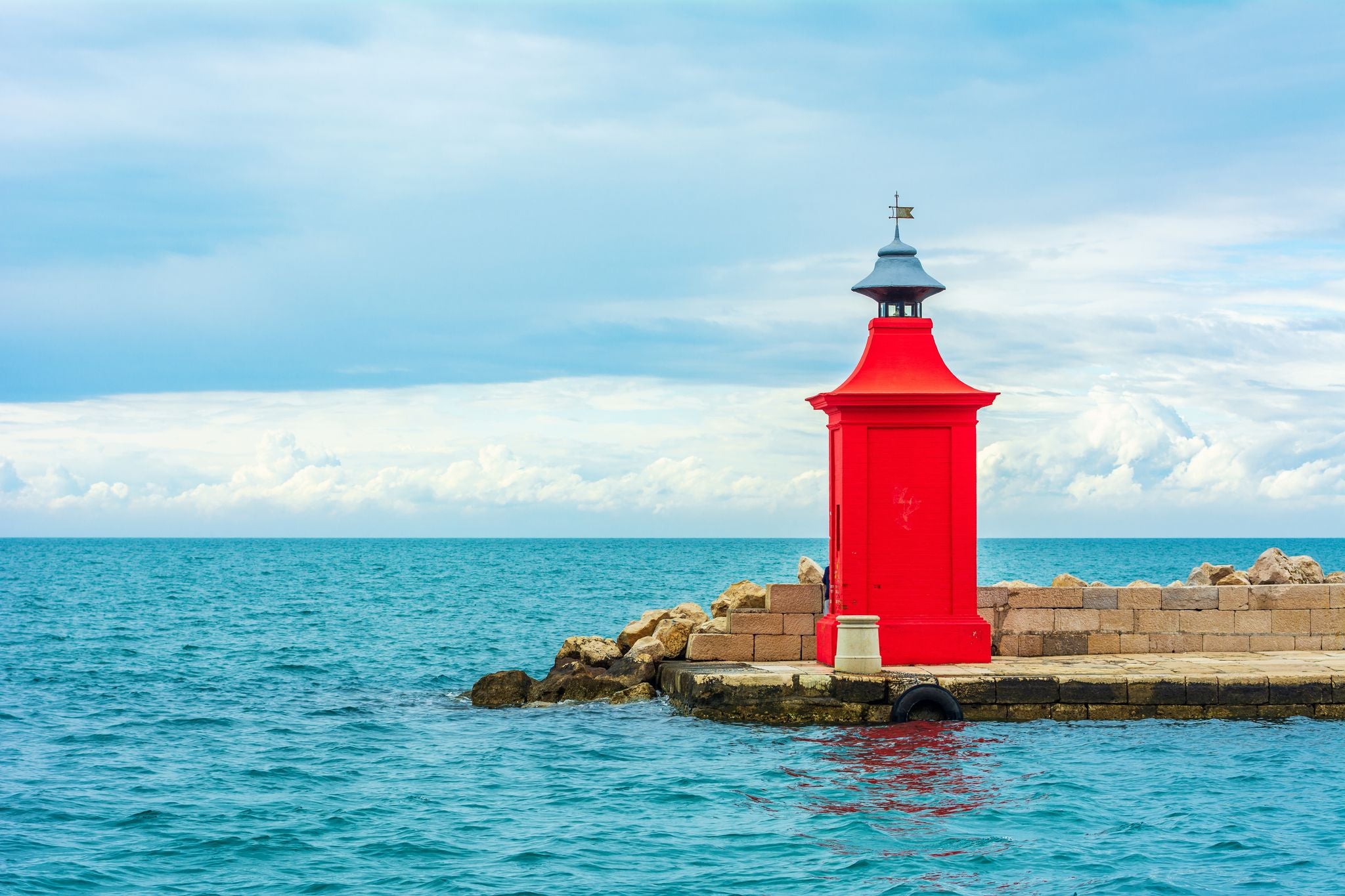Red lighthouse in Koper, Slovenia