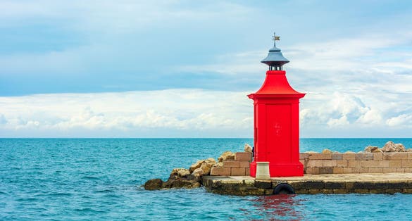 Red lighthouse in Koper, Slovenia