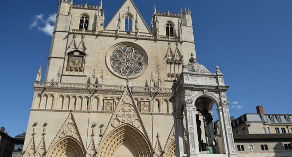 Saint Jean Cathedral (Cathédrale Saint-Jean-Baptiste) in Lyon, France, Europe