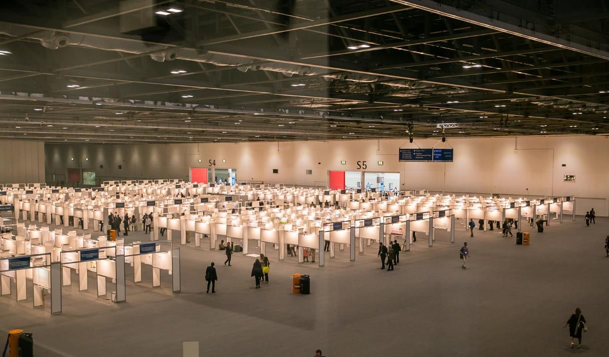 Photo of interior of ExCeL London that is an exhibition and international convention centre in the Custom House area of Newham, East London, UK.
