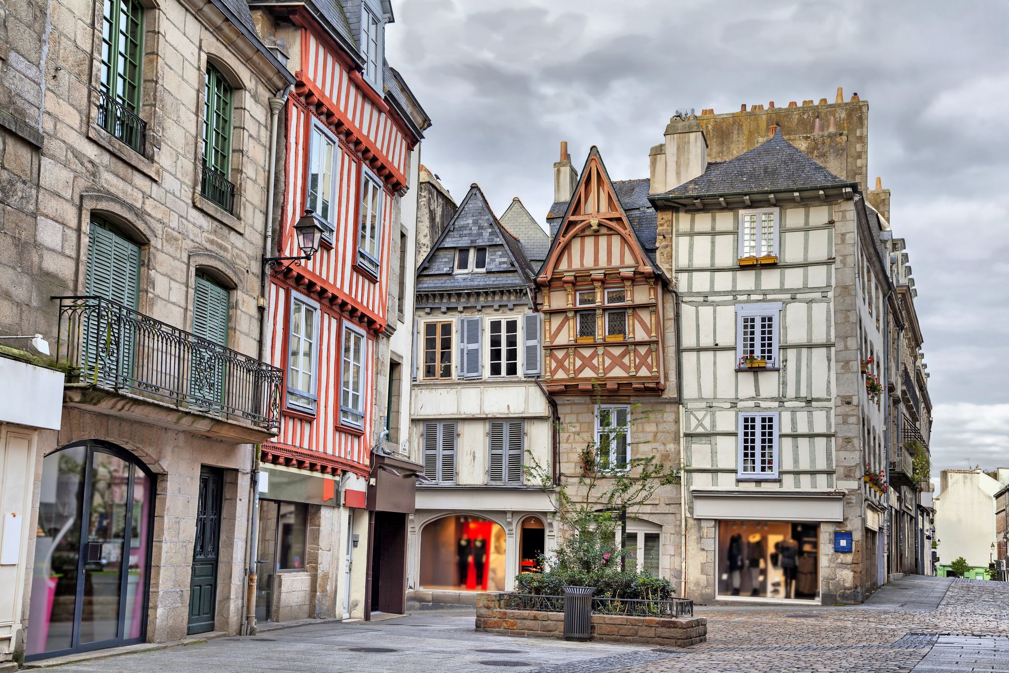 Photo of Old traditional houses Quimper, France . 