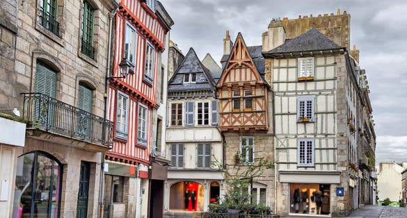 Photo of Old traditional houses Quimper, France . 