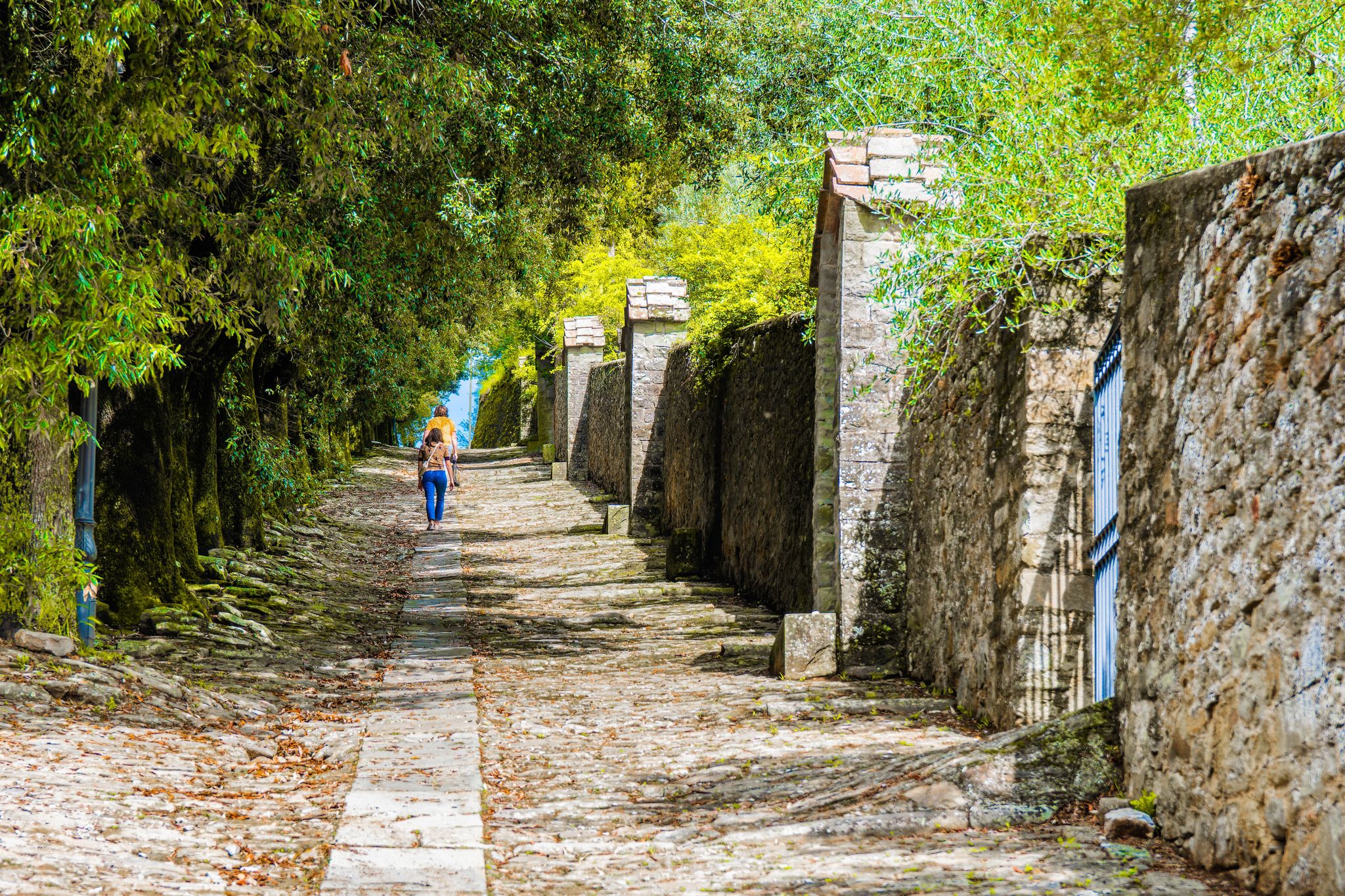 Footpath to the top of Cortona, Tuscany, Italy
