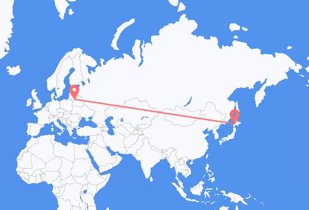 Sapporo to Vilnius