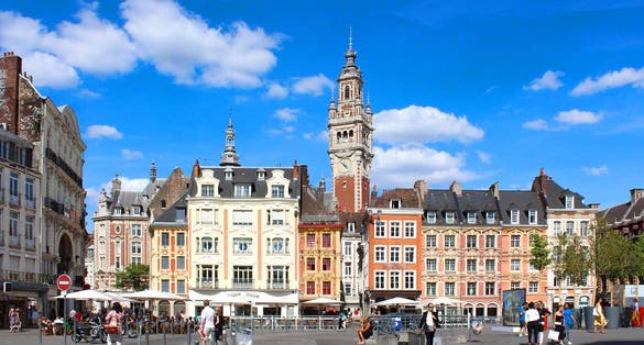 Photo of City of Lille (north of France) - Main square with belfry and "Vieille Bourse".
