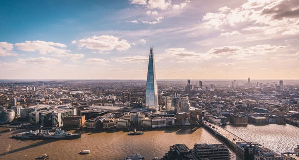Photo of Stunning panorama view over Thames river, the Shard, the London skyline and cityscape from the skyscraper.