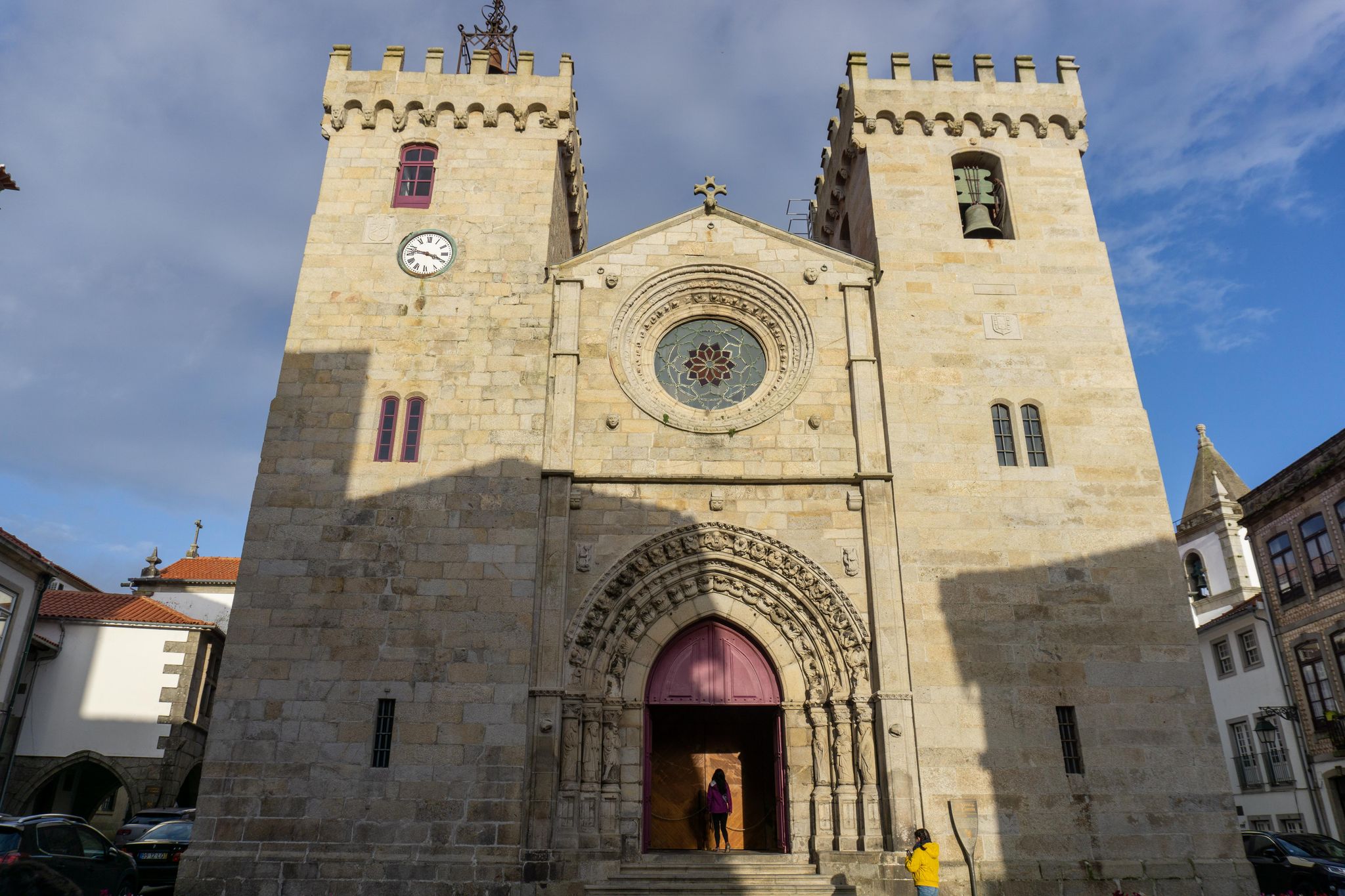 Facade of cathedral Viana do Castelo in Portugal on the way to Santiago de Compostela, St. James pilgrimage route.