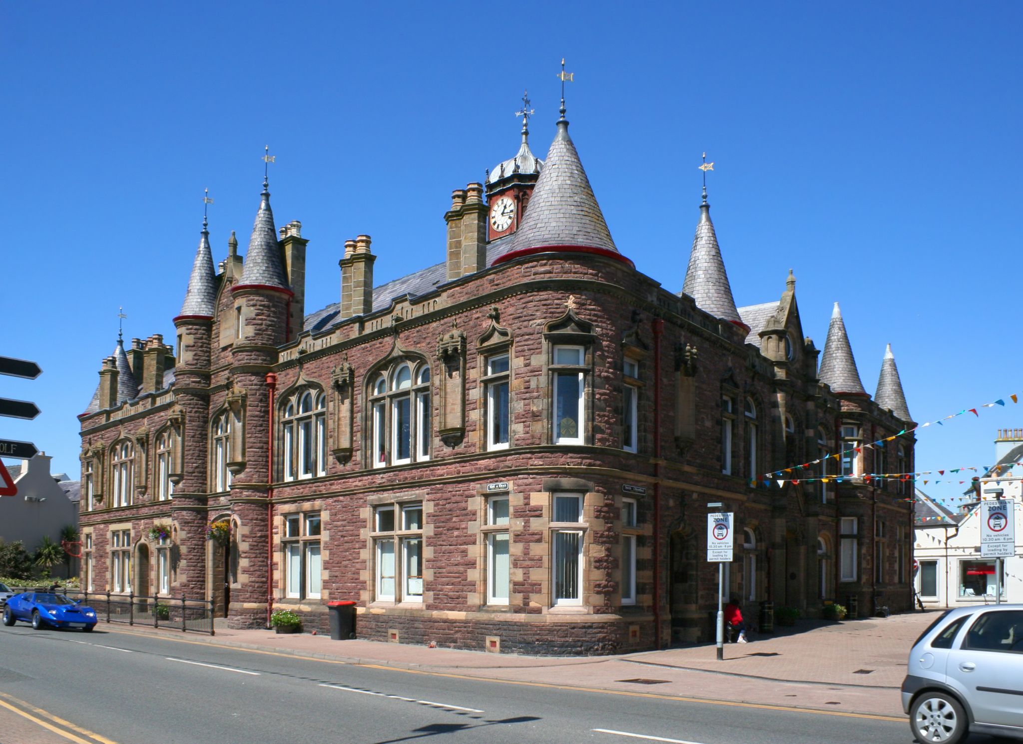 photo of The unusual architecture of Stornoway Town Hall in Lewis, Western isles, Scotland.