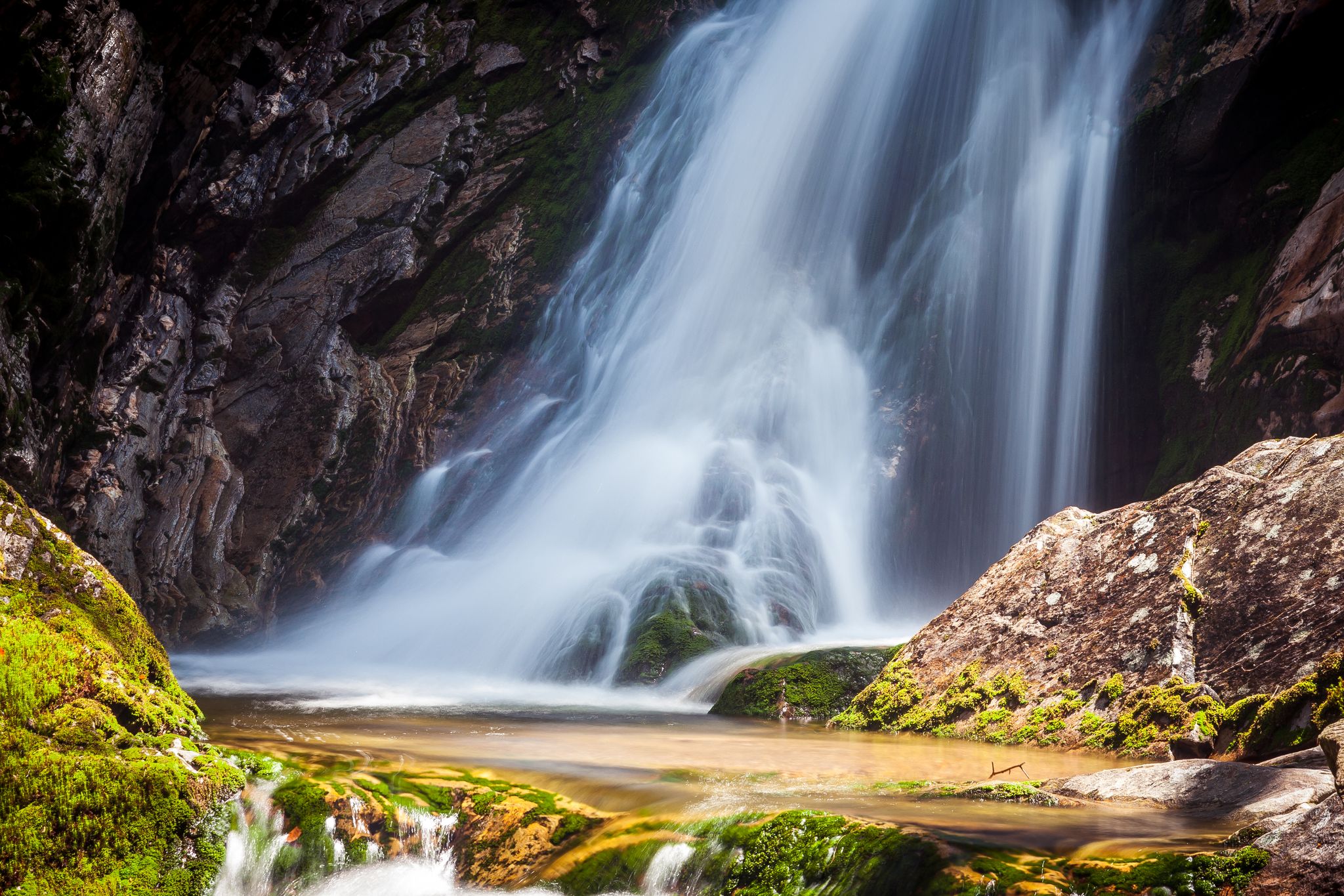 Photo of waterfall Bila Strz in Sumava national park in Czech republic.