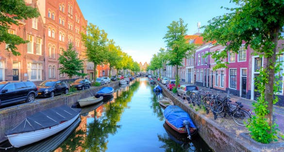 Haarlem architecture and canals, Netherlands