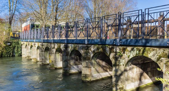 Old stone bridge in historic city Lippstadt, GErmany