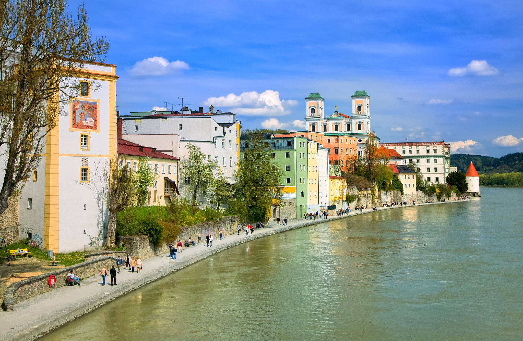 Passau, old town on Danube River, Germany