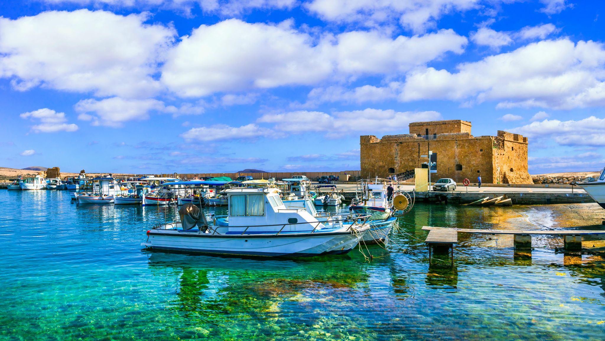 Photo of Cyprus island landmarks - castle in Paphos town.