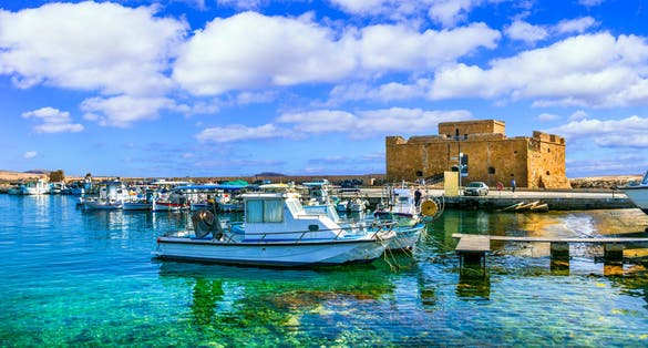 Photo of Cyprus island landmarks - castle in Paphos town.