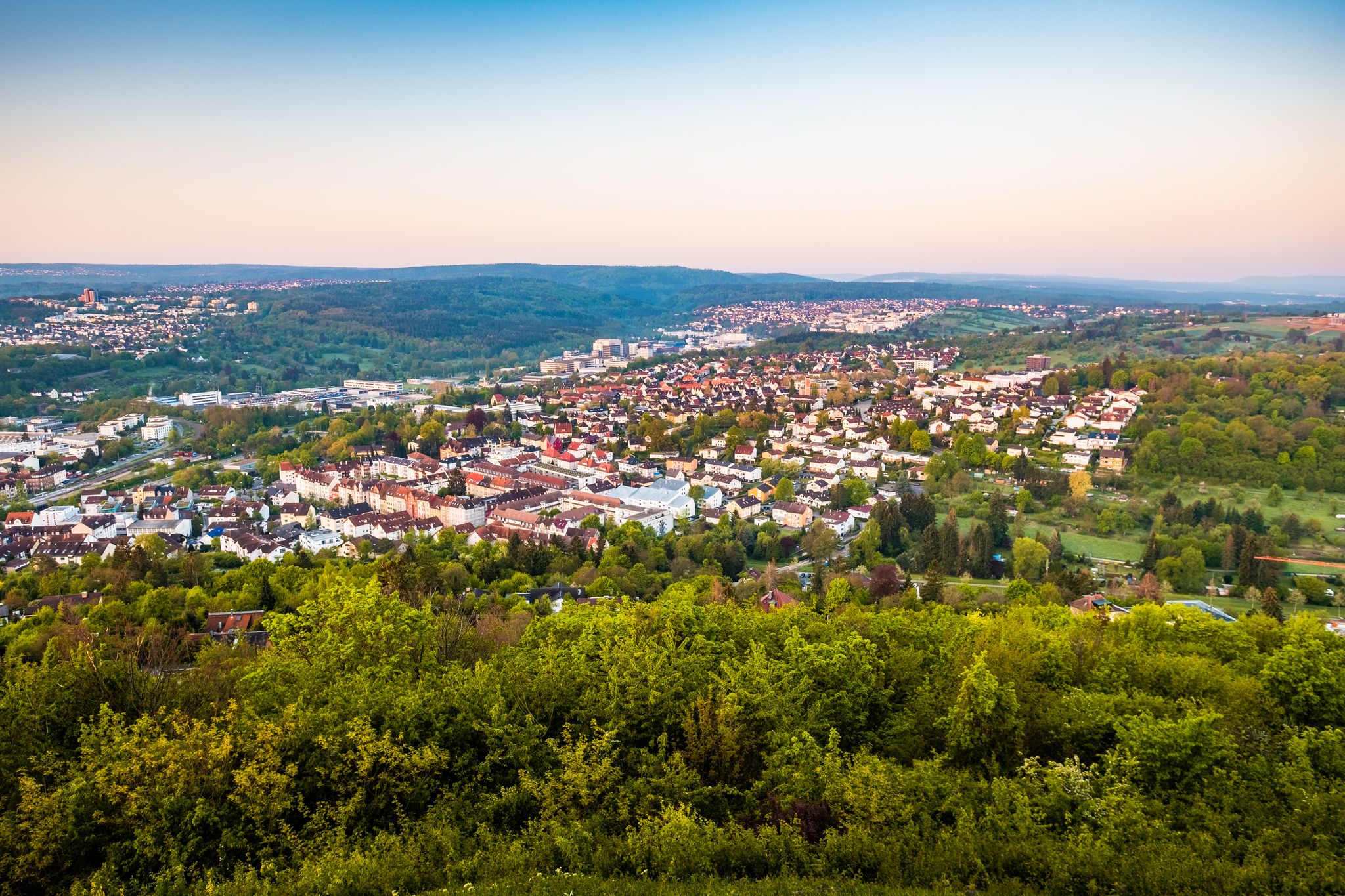 Photo of panoramic aerial view of Pforzheim, Germany.