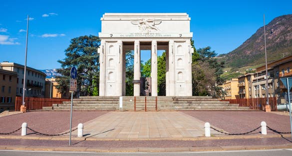 Victory Monument at the Piazza della Vittoria square in Bolzano city in South Tyrol, Italy
