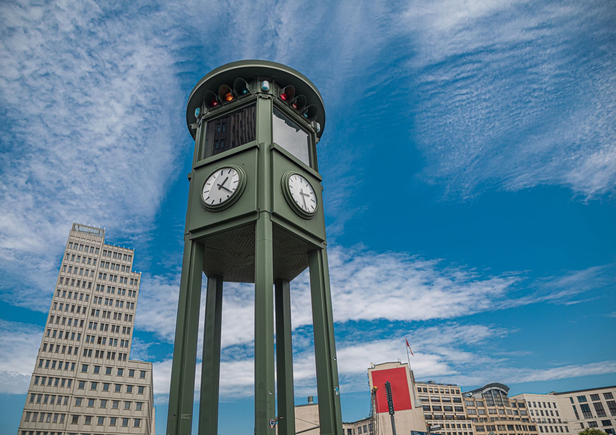 Photo of city view of Potsdamer Platz in Berlin during summer, Germany.