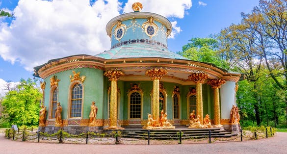 photo of view of Chinese House in Sanssouci Park, Potsdam, Germany,Auf dem Kiewitt Germany.