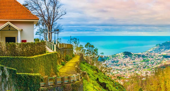 Photo of panoramic view over Funchal, Madeira island, Portugal.