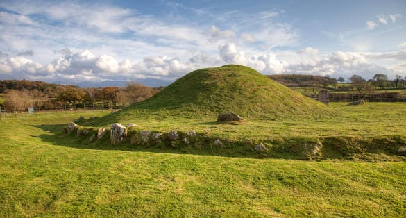 Photo of Bryn Celli Ddu burial chamber overlying a henge monument Isle of Anglesey North Wales.