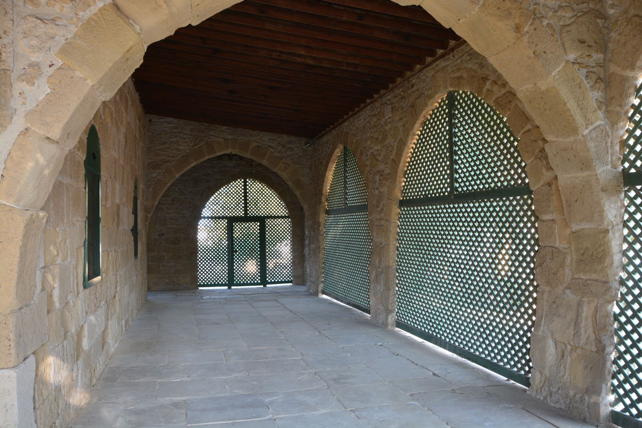 Photo of the interior of Hala Sultan Tekke Mosque on Salt lake, Larnaka, Cyprus.