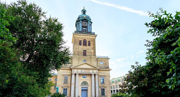 photo of sunny morning view of Gothenburg Cathedral in Gothenburg, Sweden.