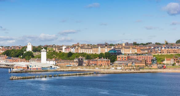 photo of  view  of  Houses of North Shields at the riverbank in Newcastle upon Tyne, England