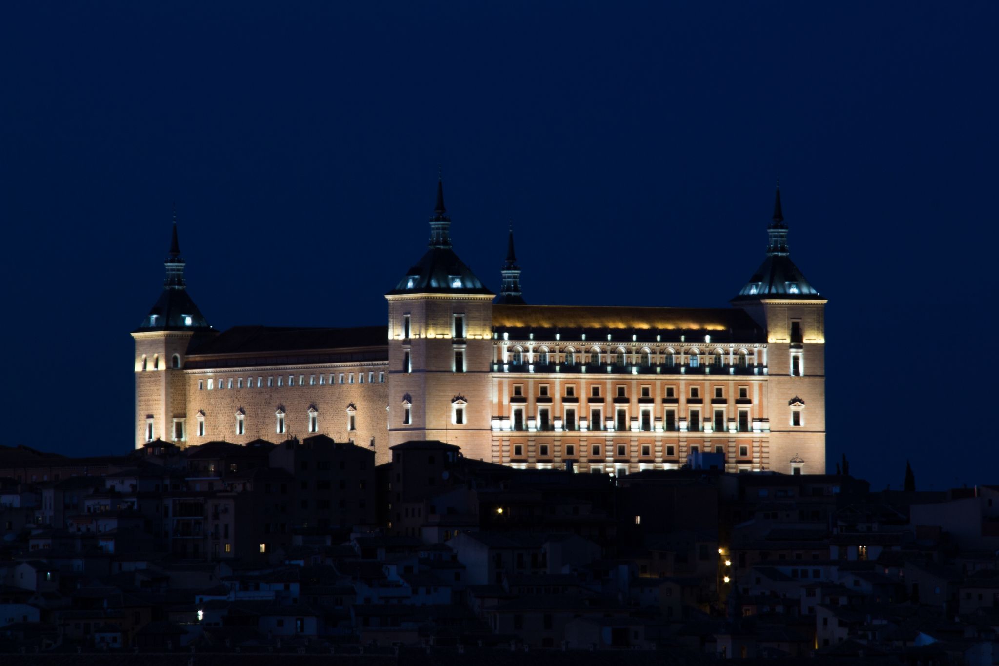 Photo of Alcázar of Toledo at night ,Toledo ,Spain.