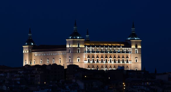 Photo of Alcázar of Toledo at night ,Toledo ,Spain.