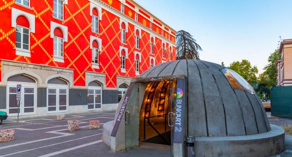 Photo of entrance to Bunk'Art 2 museum in Tirana, Albania.