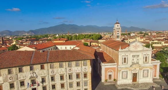 photo of Knights Square aerial view from drone in Pisa, Tuscany, Italy.
