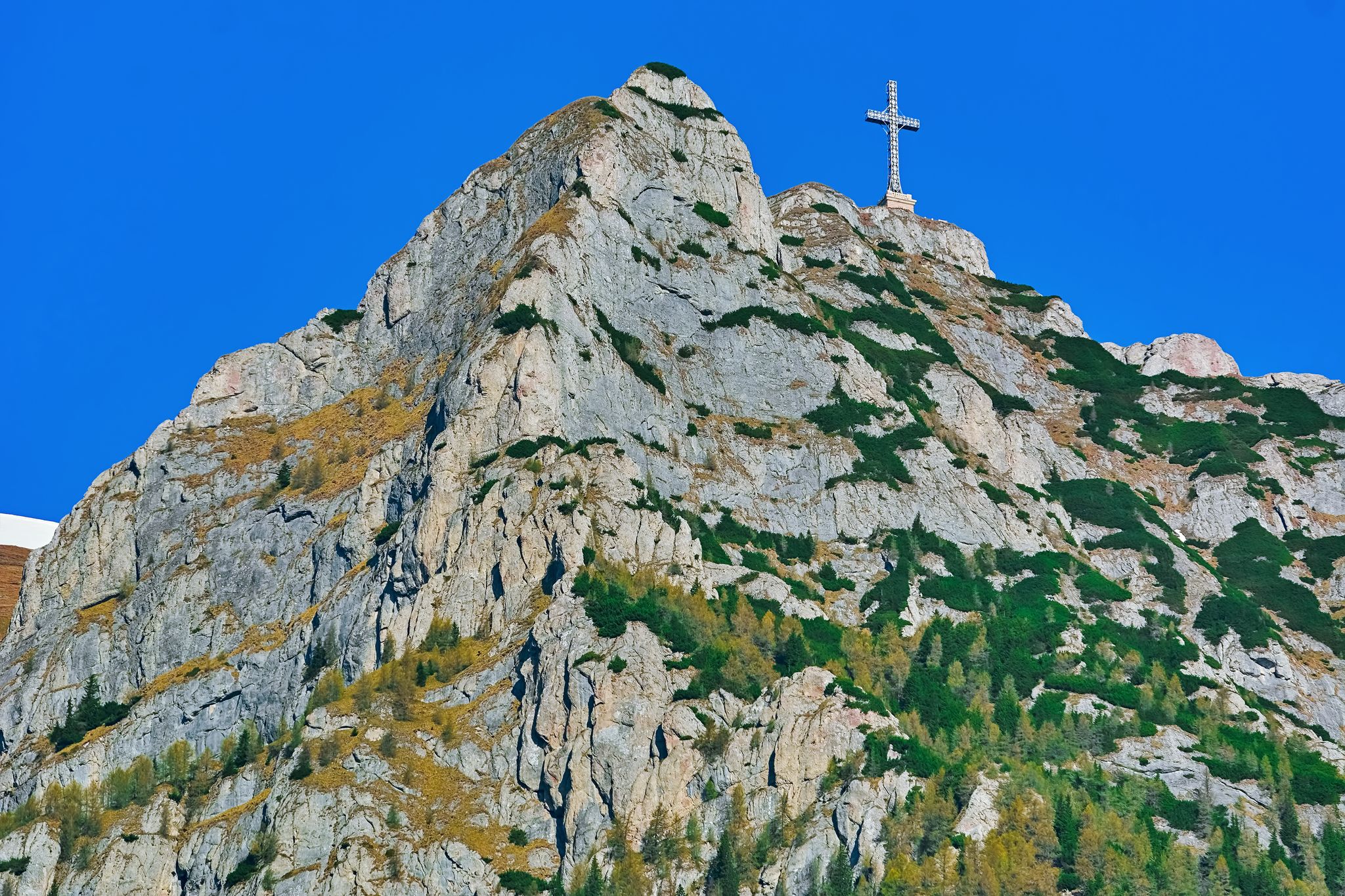 Photo of Caraiman Peak with The Heroes Cross in the Bucegi Mountain ,Romania .