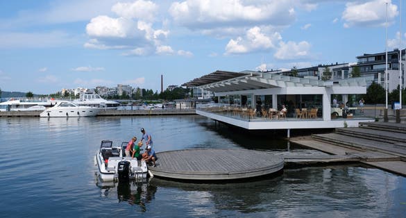 Piano Pavilion in Lahti harbour, Lahti, Finland.