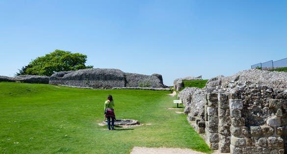 Photo of tourist in Old Sarum,England.