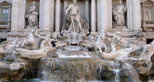 photo of view of Putti fountain, Pisa, Italy.