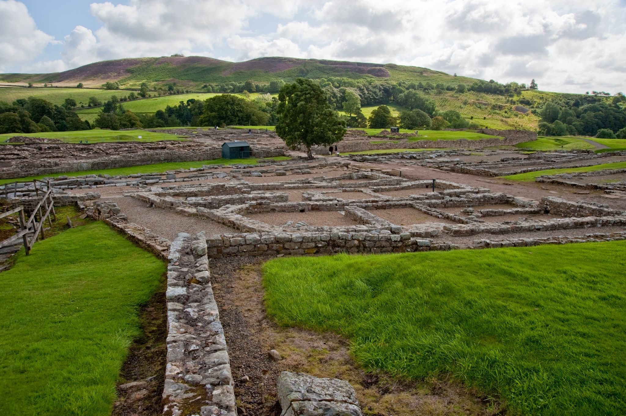 Photo of ruins at Vindolanda Roman fort in England.