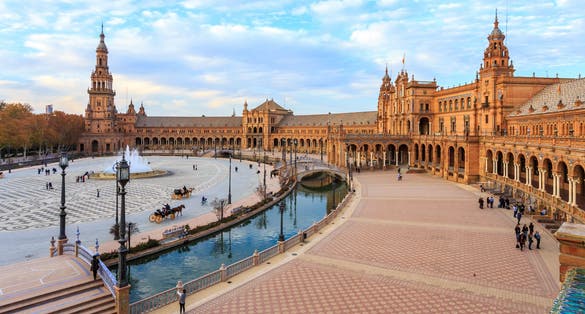 Photo of Plaza De Espana in Sevilla. Andalusia, Spain .