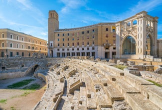Ancient Roman Amphitheatre in Lecce, Puglia region, southern Italy