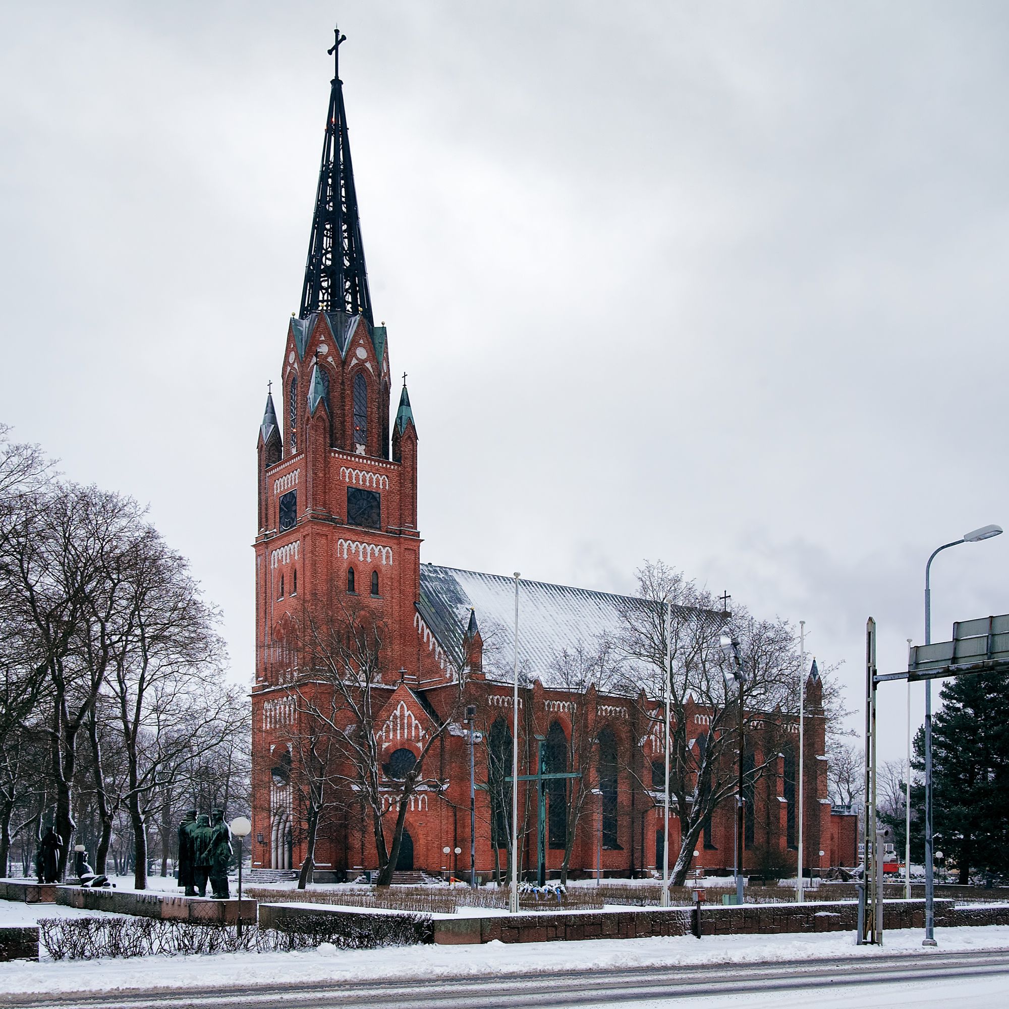 Photo of Central Pori Church in Winter, Pori, Finland.