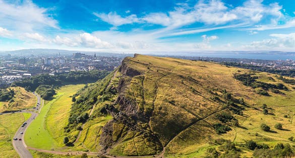 Photo of Cityscape of Edinburgh from Arthur's Seat in a beautiful summer day, Scotland, United Kingdom.