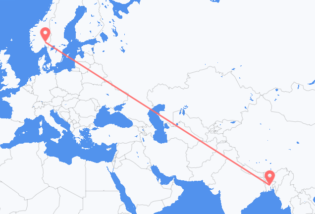 达卡市 到奥斯陆